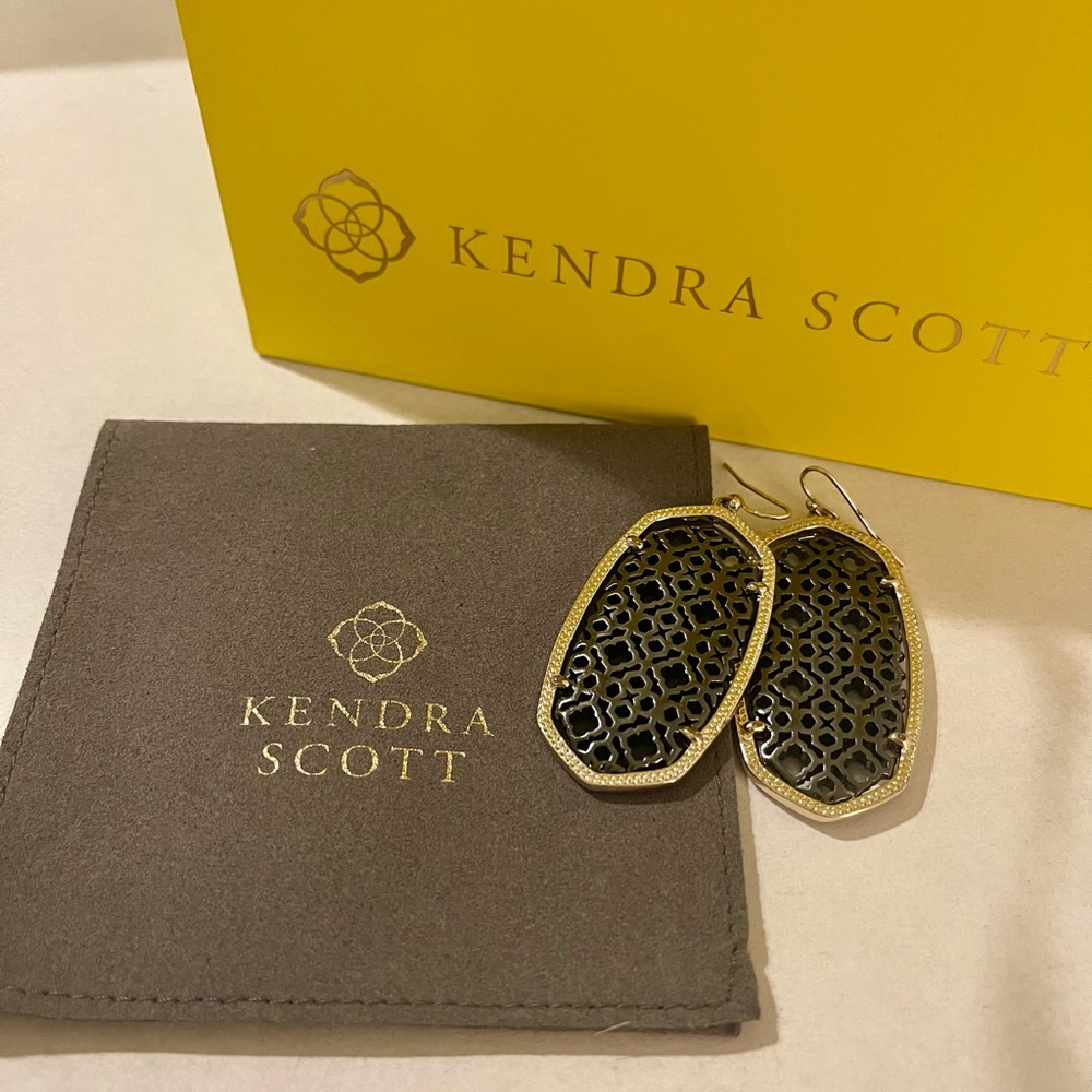 Kendra Scott Gold and Black Drusy Drop Earrings No box!!!